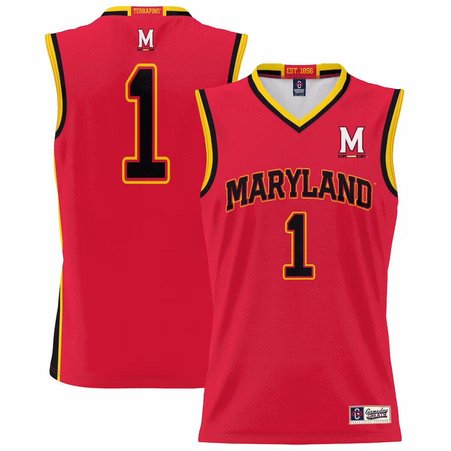 #1 Maryland Terrapins GameDay Greats Unisex Lightweight Basketball Jersey - Red - ujerseystore