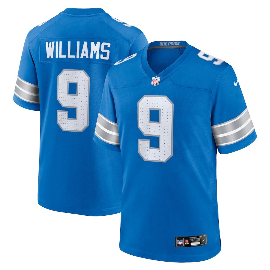 Men's Detroit Lions Jameson Williams Nike Blue Game Jersey - ujerseystore