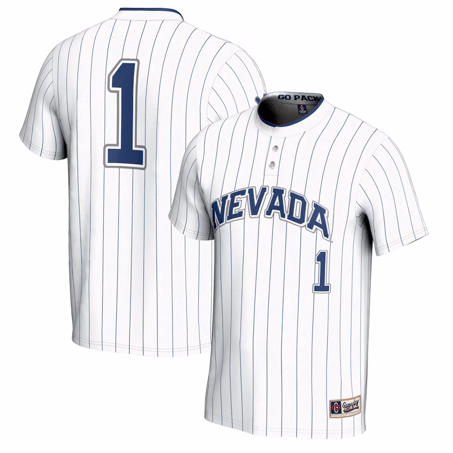 Unisex GameDay Greats #1 White Nevada Wolf Pack Lightweight Softball Jersey - ujerseystore