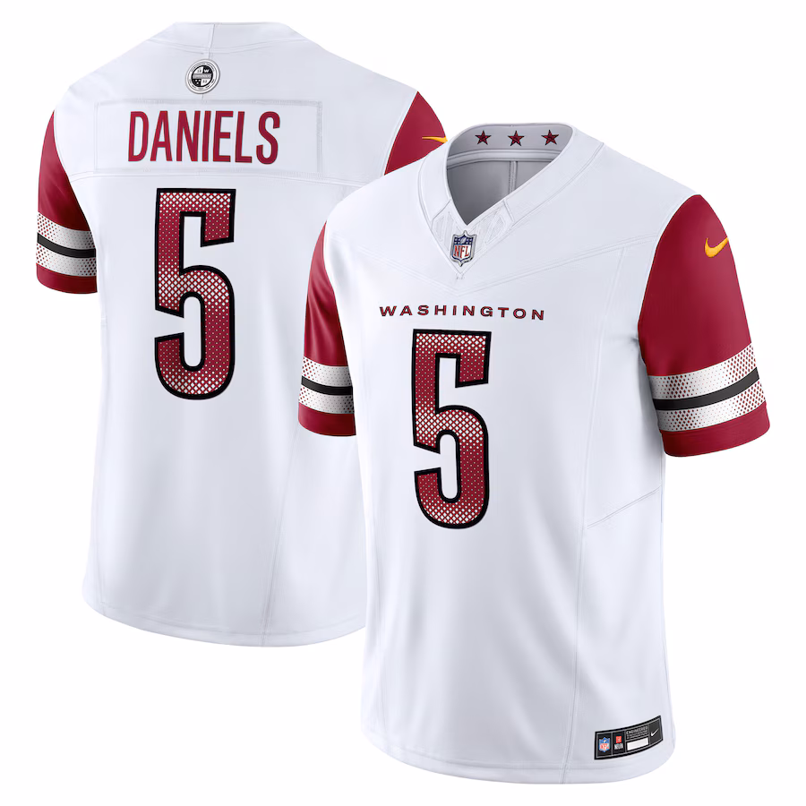 Men's Washington Commanders Jayden Daniels Nike White Vapor F.U.S.E. Limited Jersey - ujerseystore