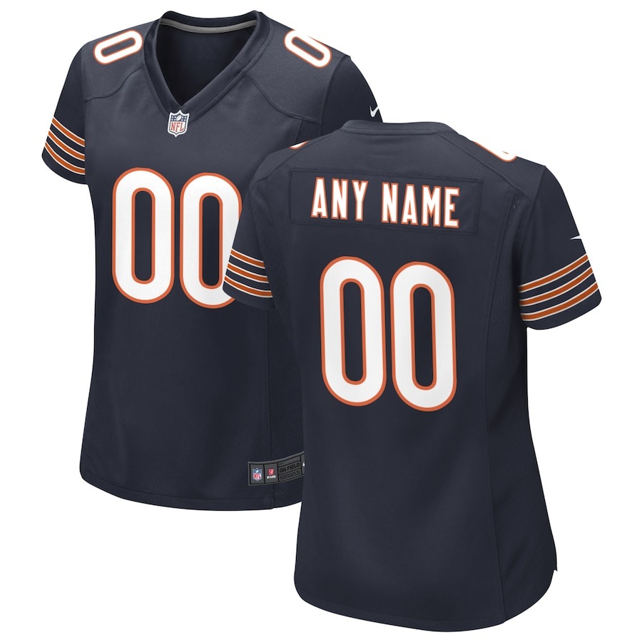 Women's Nike Navy Chicago Bears Custom Game Jersey - ujerseystore