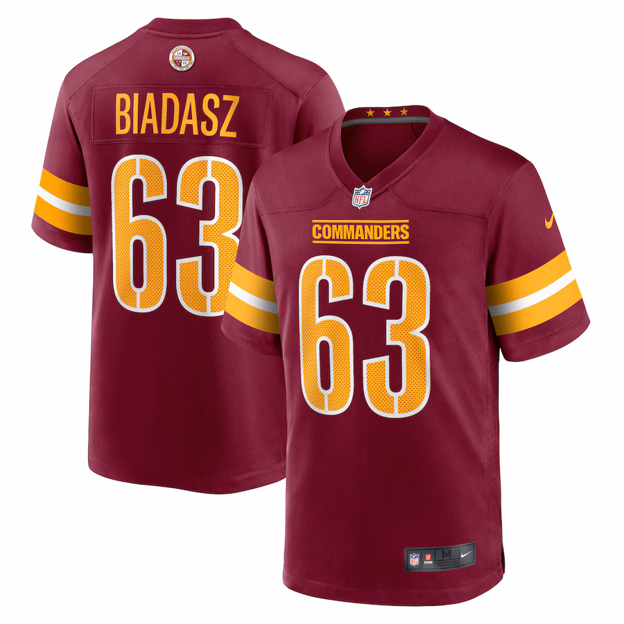Men's Washington Commanders Tyler Biadasz Nike  Burgundy Game Jersey - ujerseystore