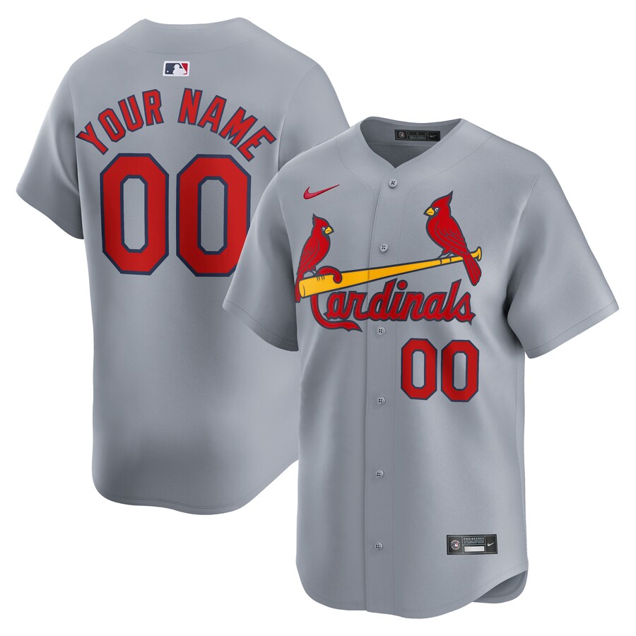 Men's St. Louis Cardinals  Nike Gray Away Limited Custom Jersey - ujerseystore