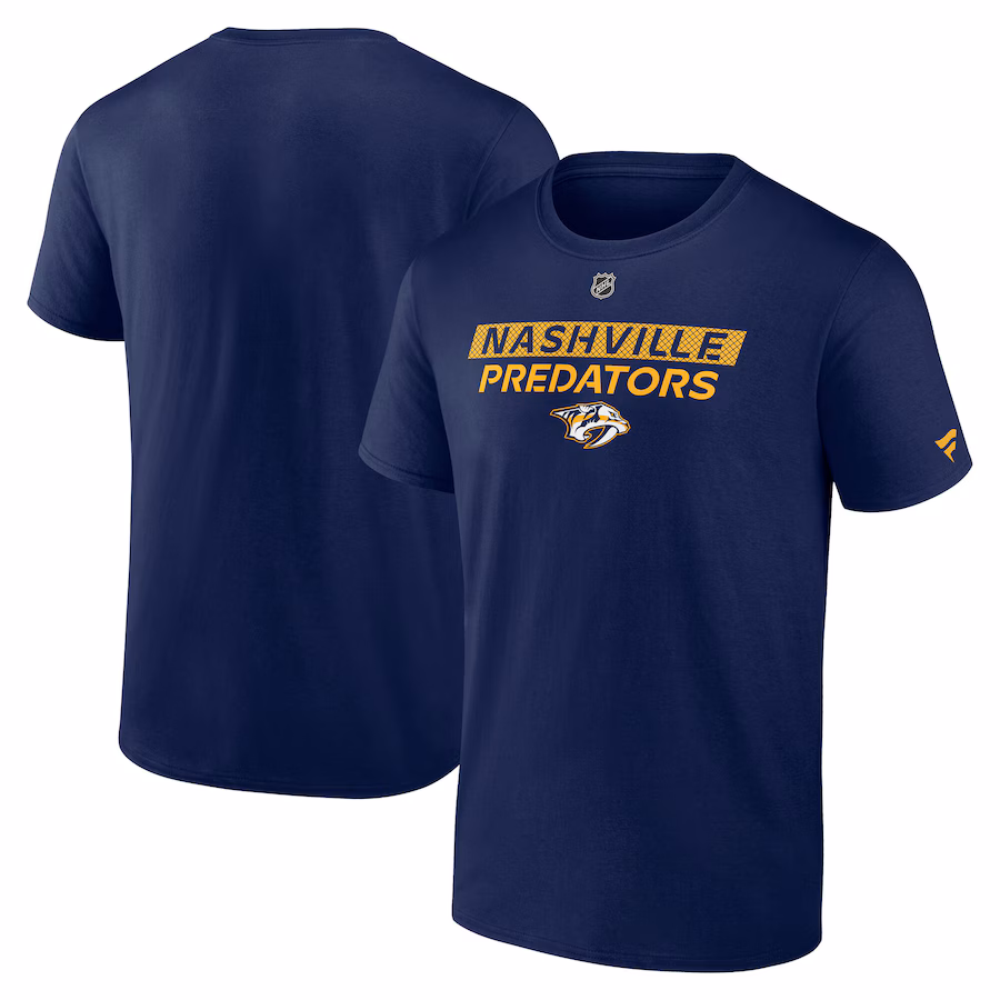 Men's Nashville Predators Fanatics Navy Authentic Pro Core Primary T-Shirt - ujerseystore