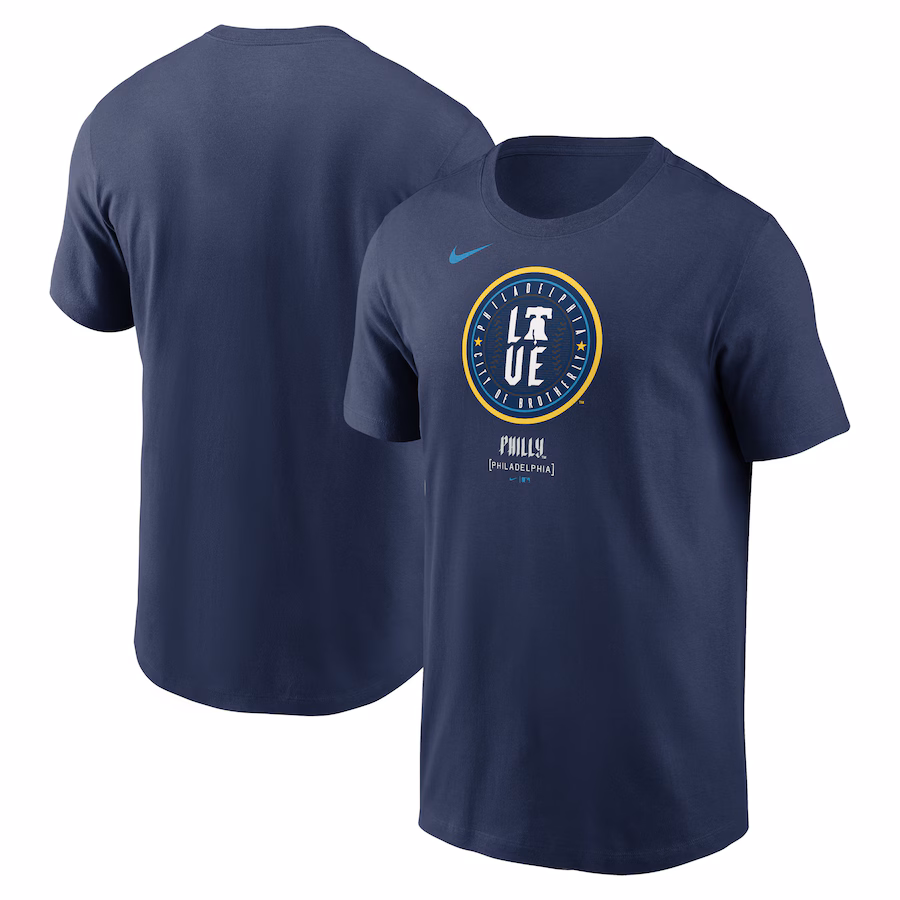 Men's Philadelphia Phillies Nike Navy 2024 City Connect Large Logo T-Shirt - ujerseystore