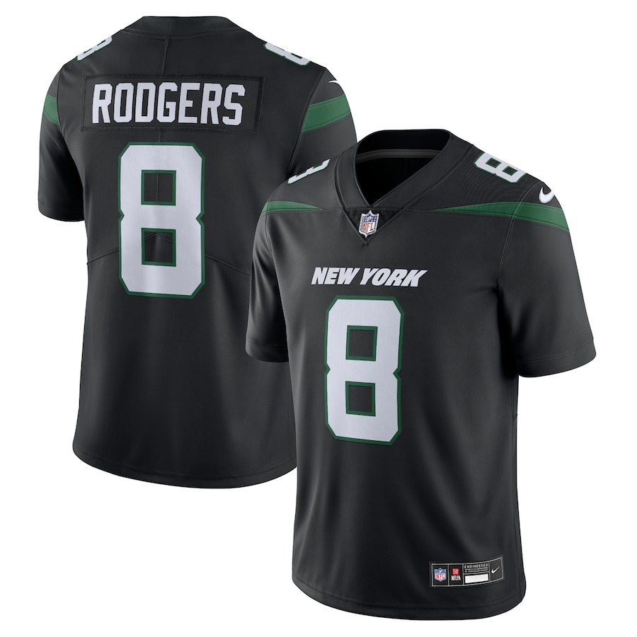 Men's New York Jets Aaron Rodgers Nike Black  Vapor Untouchable Limited Jersey - ujerseystore