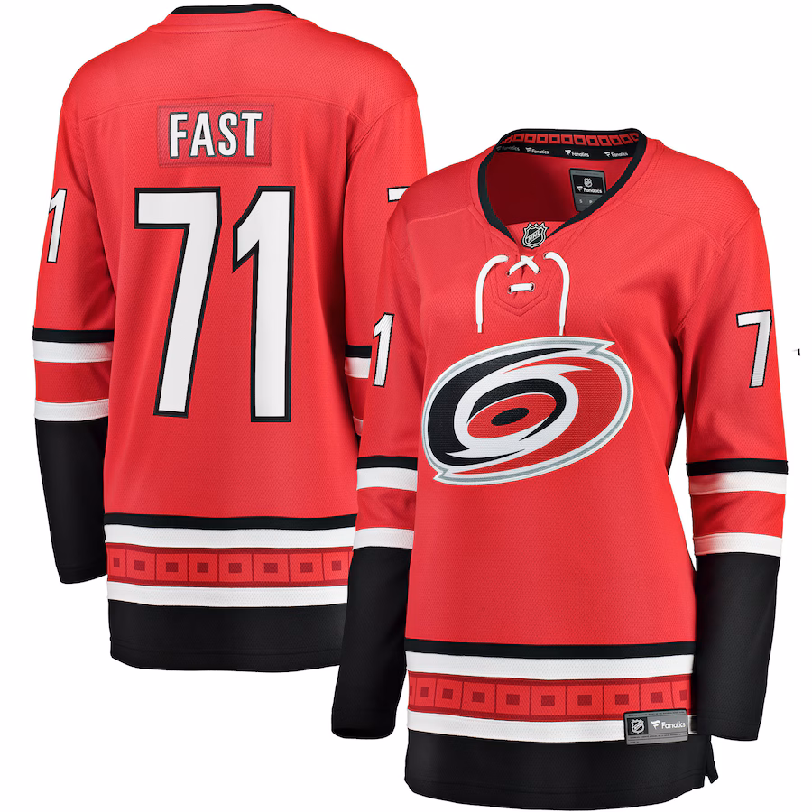 Women's Carolina Hurricanes Jesper Fast Fanatics Red Alternate Breakaway Jersey - ujerseystore