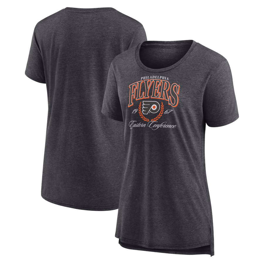 Women's Philadelphia Flyers Gray Reign Supreme Tri-Blend T-Shirt - ujerseystore