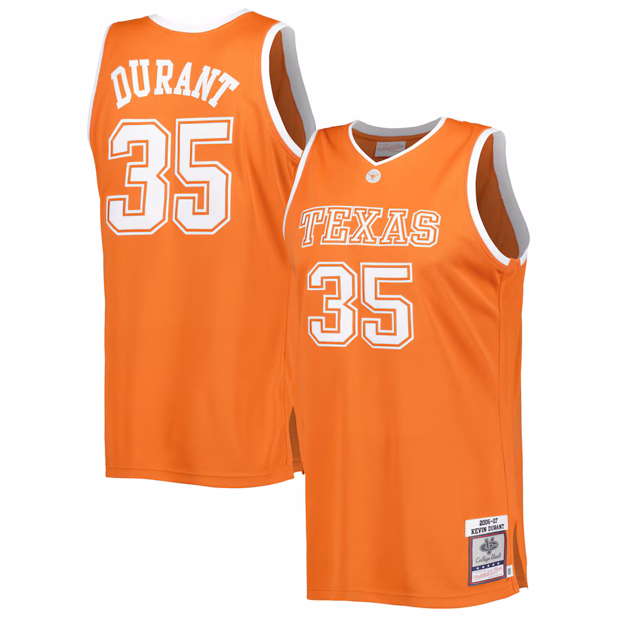 Men's Mitchell & Ness Kevin Durant Burnt Orange Texas Longhorns 2006/07 Throwback Jersey - ujerseystore