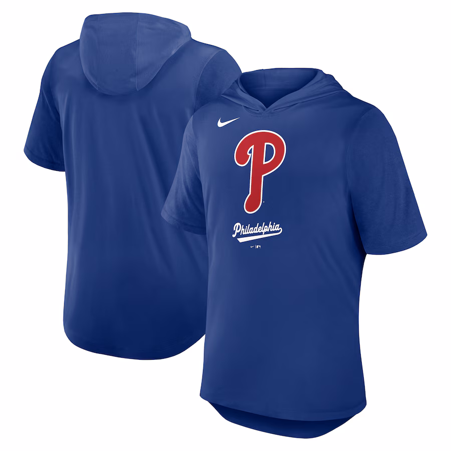 Men's Philadelphia Phillies Nike Royal Tri-Blend Hoodie T-Shirt - ujerseystore