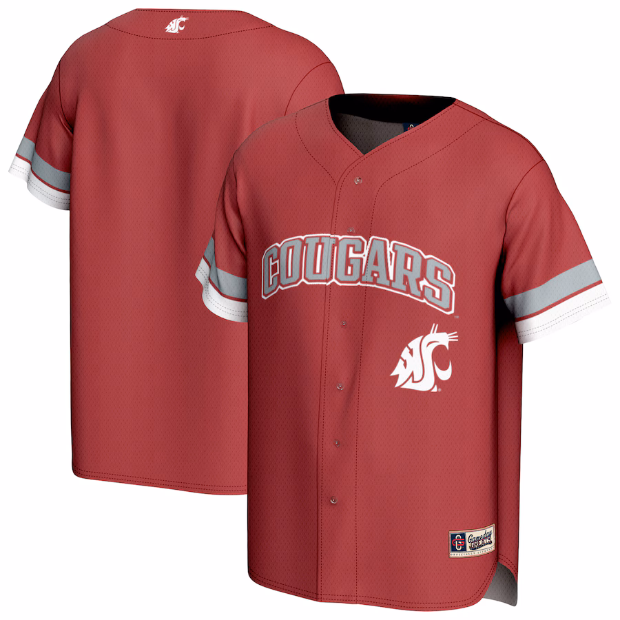 Youth GameDay Greats  Crimson Washington State Cougars Spirit Baseball Jersey - ujerseystore