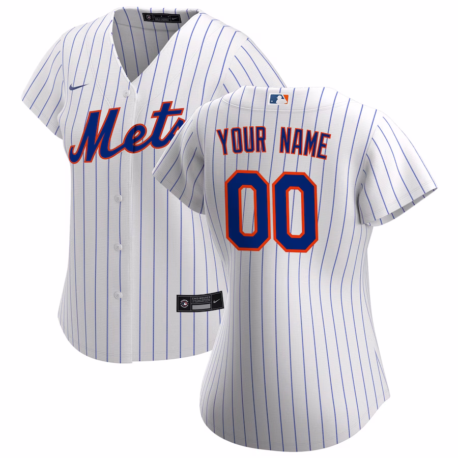 Women's New York Mets Nike White Home Replica Custom Jersey - ujerseystore