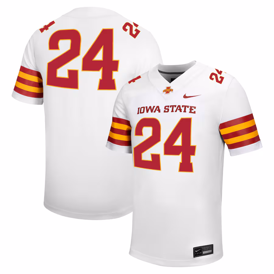 Men's Nike #24 White Iowa State Cyclones Untouchable Football Jersey - ujerseystore