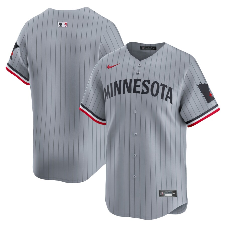 Men's Minnesota Twins  Nike Gray Road Limited Jersey - ujerseystore
