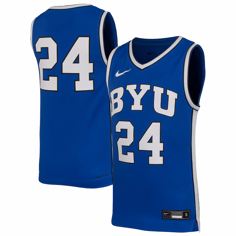 Youth Nike #24 Royal BYU Cougars Replica Basketball Jersey - ujerseystore