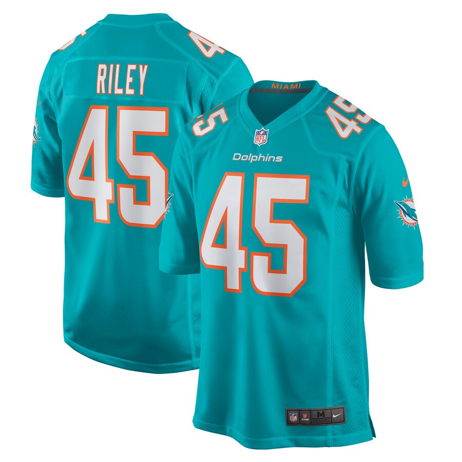 Men's Miami Dolphins Duke Riley Nike Aqua Game Jersey - ujerseystore