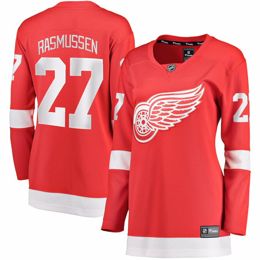 Women's Detroit Red Wings Michael Rasmussen Fanatics Red Home Breakaway Player Jersey - ujerseystore