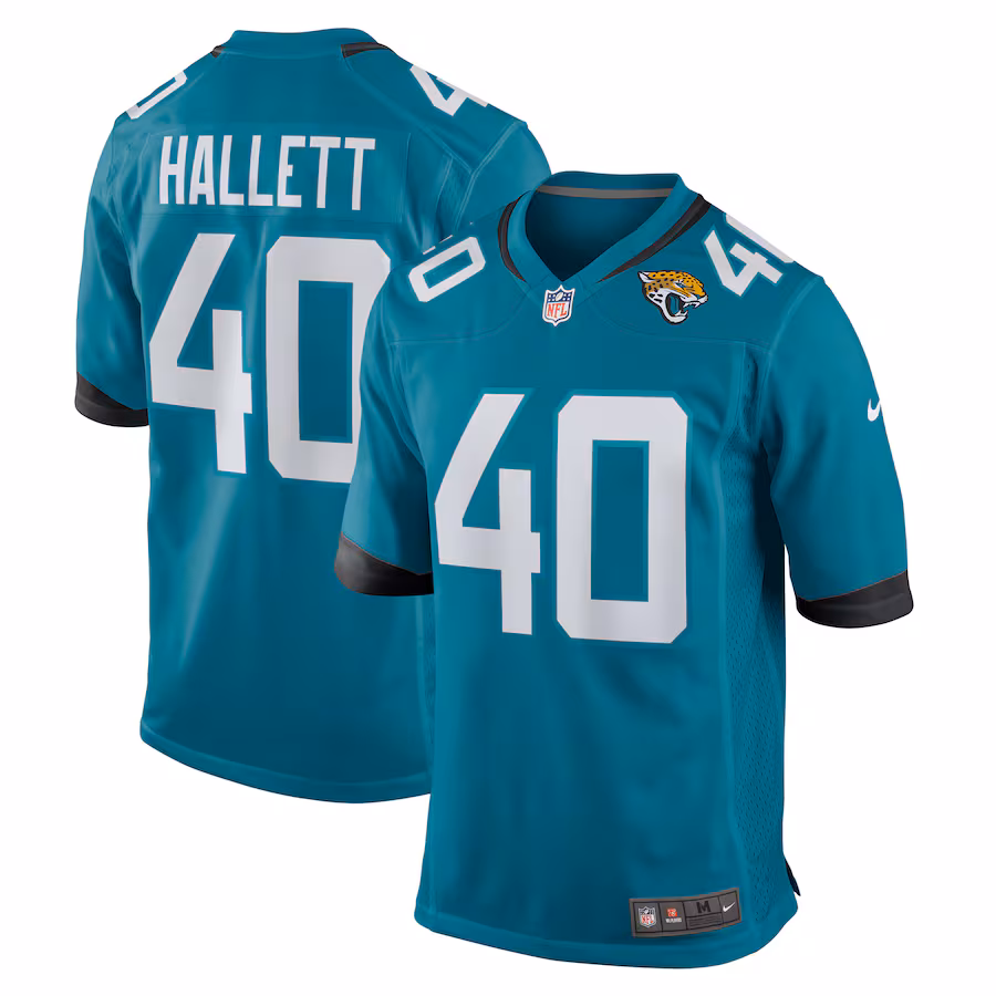 Men's Jacksonville Jaguars Erick Hallett Nike  Teal  Game Jersey - ujerseystore