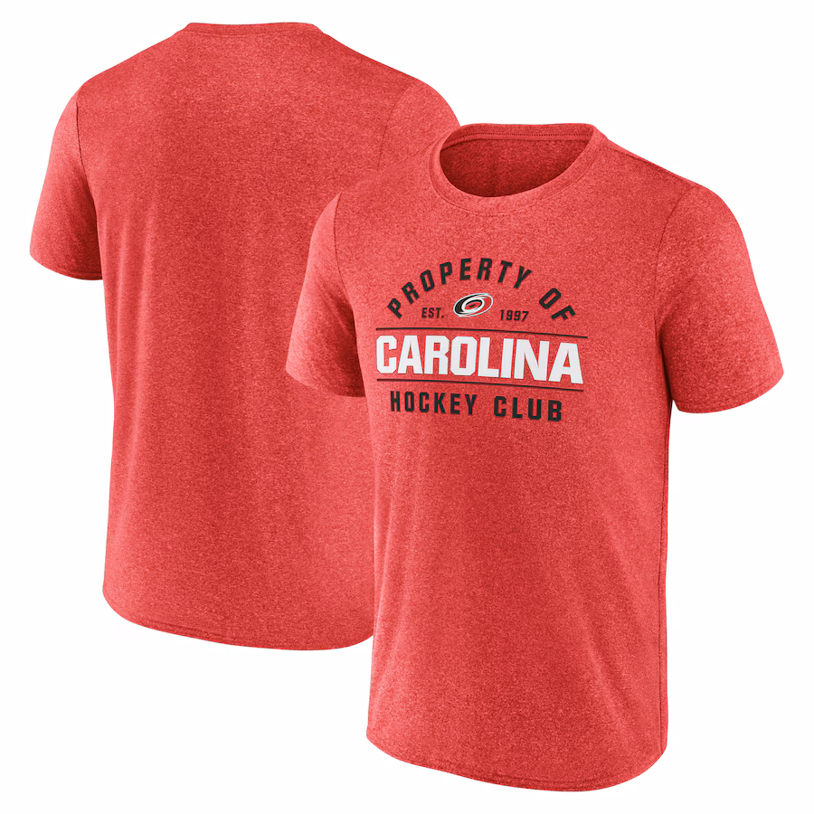 Men's Carolina Hurricanes Fanatics Heather Red Property Of T-Shirt - ujerseystore