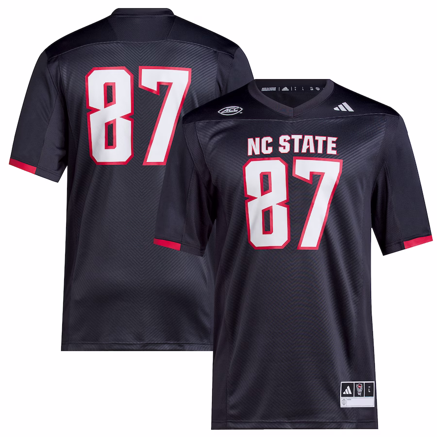 #87 NC State Wolfpack adidas Premier Jersey - Black - ujerseystore