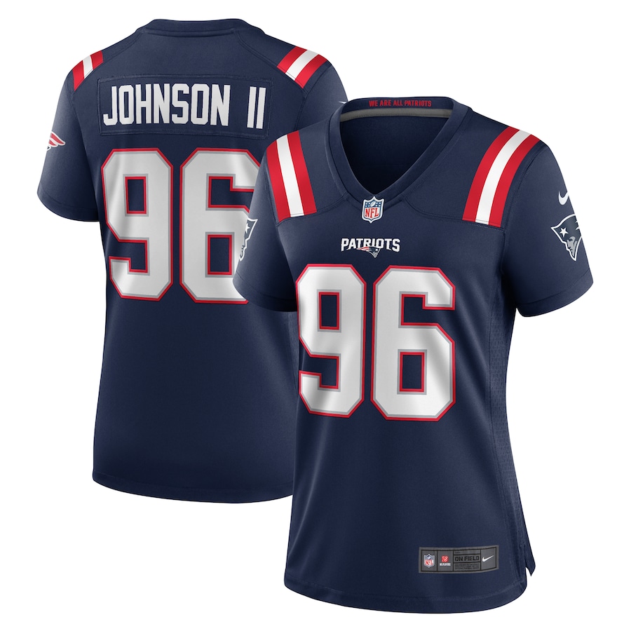 Women's New England Patriots Eric Johnson II Nike Navy Game Jersey - ujerseystore