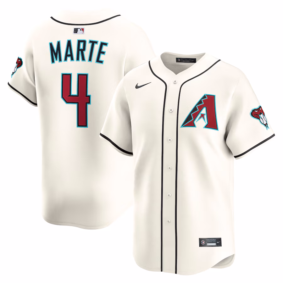 Men's Arizona Diamondbacks Ketel Marte Nike Cream Alternate Limited Player Jersey - ujerseystore