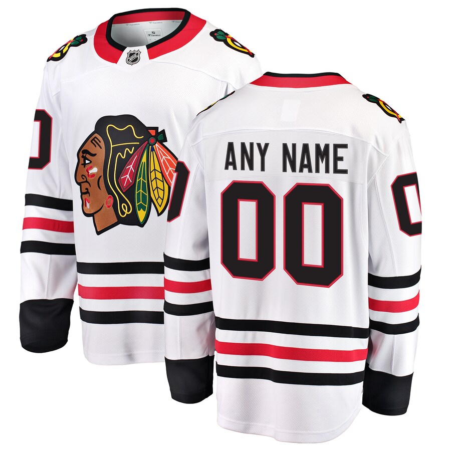 Men's Chicago Blackhawks Fanatics Branded White Away Breakaway Custom Jersey - ujerseystore