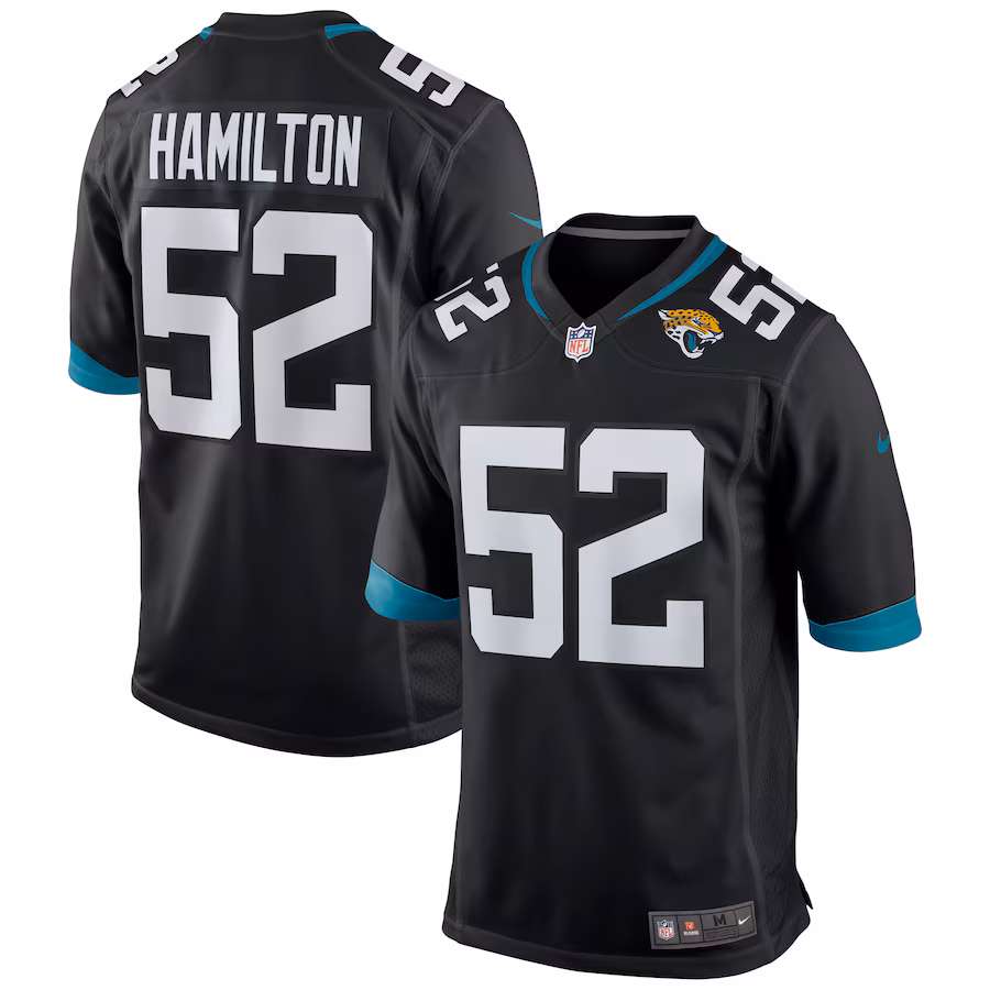 Men's Jacksonville Jaguars DaVon Hamilton Nike Black Game Jersey - ujerseystore