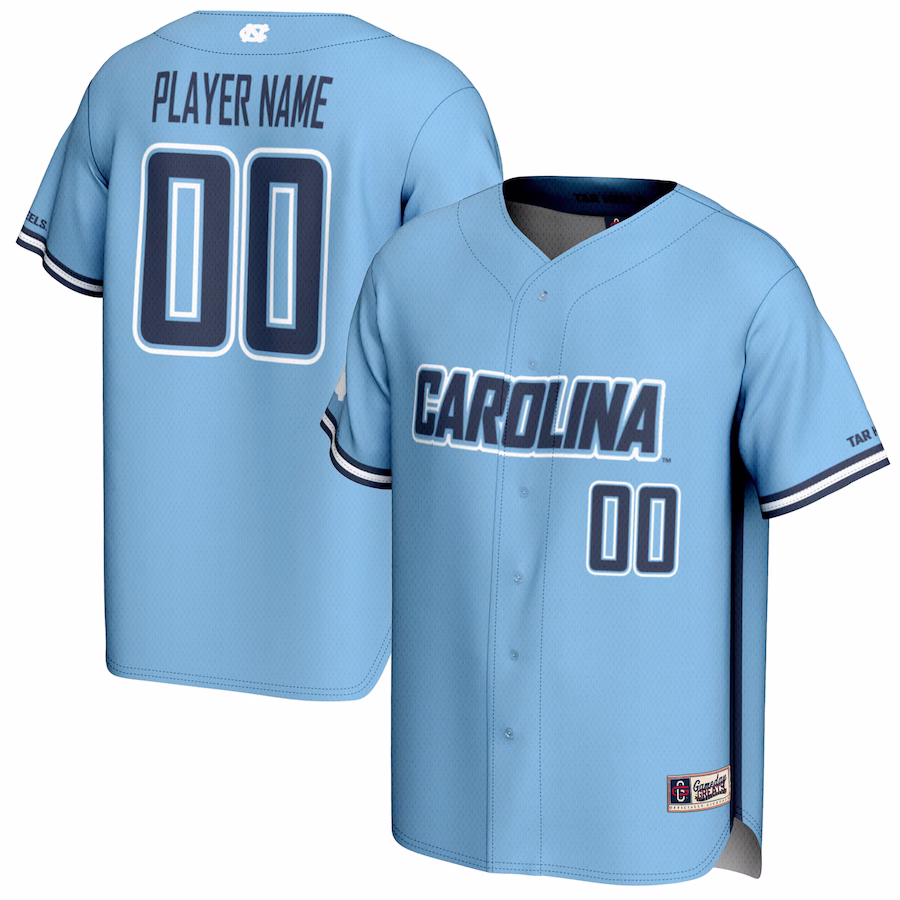 North Carolina Tar Heels GameDay Greats Unisex NIL Pick-A-Player Baseball Lightweight Jersey - Carolina Blue - ujerseystore
