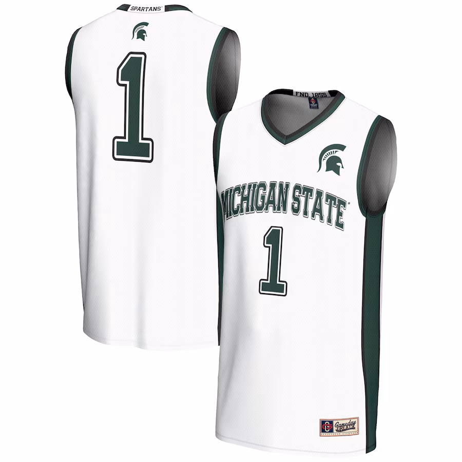 Male GameDay Greats #1  White Michigan State Spartans  Lightweight Basketball Jersey - ujerseystore