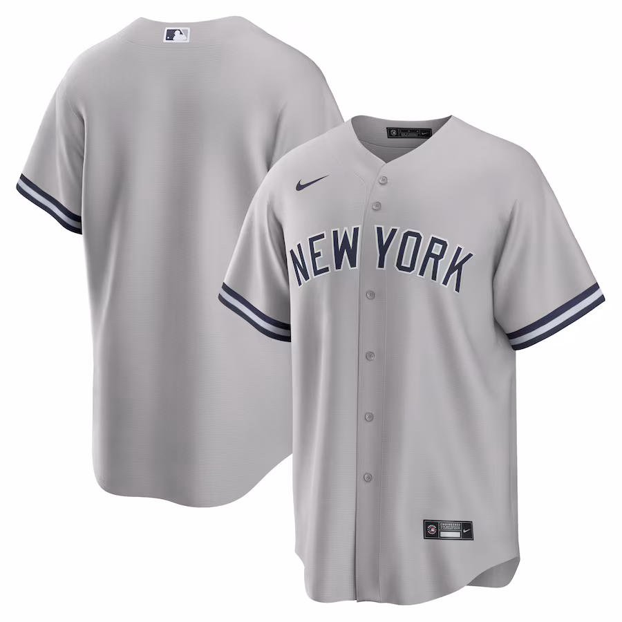 Men's New York Yankees  Nike Gray Big & Tall Road Replica Team Jersey - ujerseystore