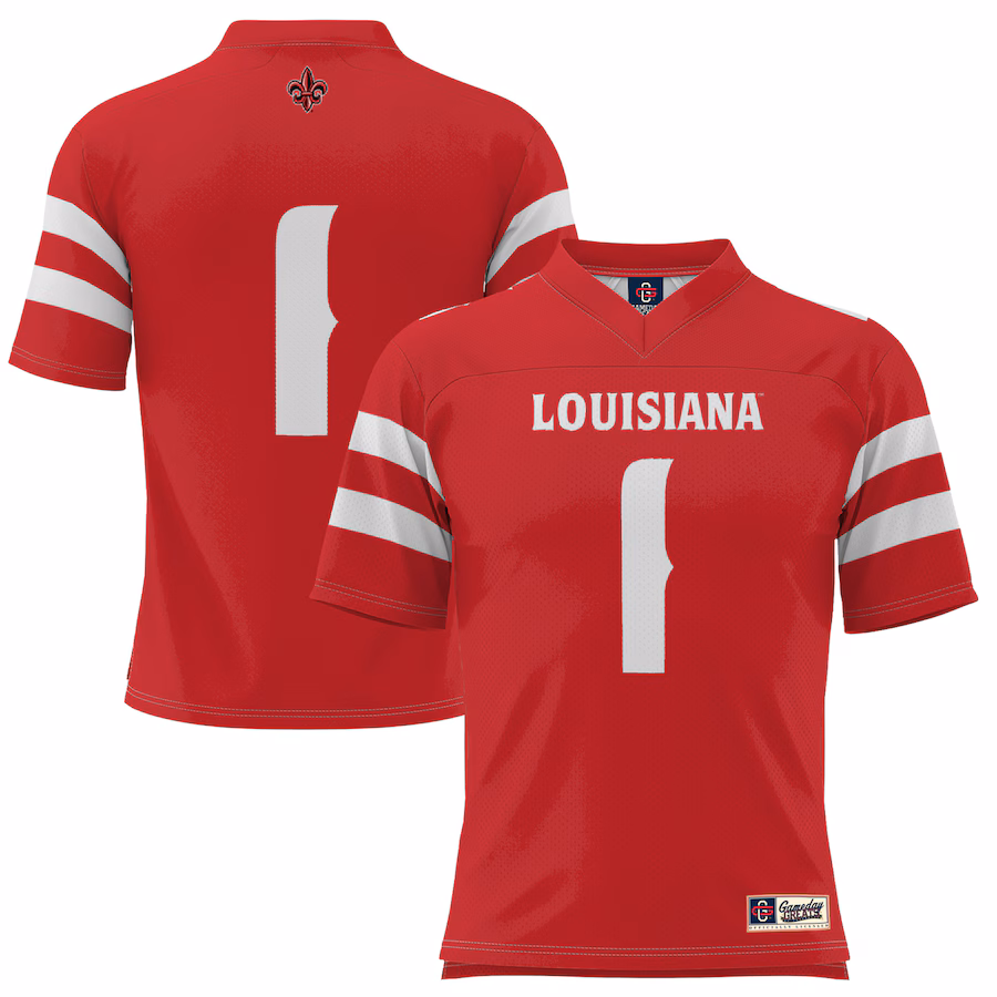Youth GameDay Greats #1 Red Louisiana Ragin' Cajuns Football Jersey - ujerseystore