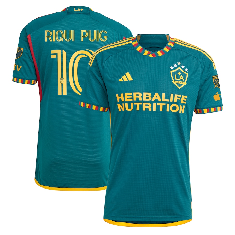 Men's LA Galaxy Riqui Puig adidas Green 2024 LA Kit Authentic Player Jersey - ujerseystore