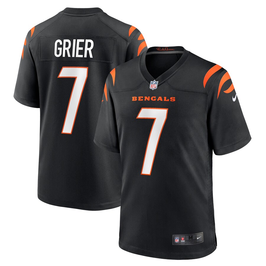 Men's Cincinnati Bengals Will Grier Nike  Black Team Game Jersey - ujerseystore