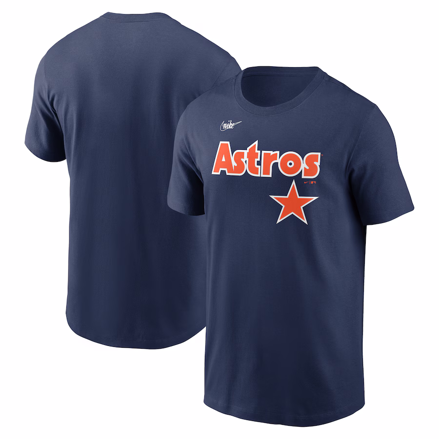 Men's Houston Astros Nike Navy Cooperstown Wordmark T-Shirt - ujerseystore