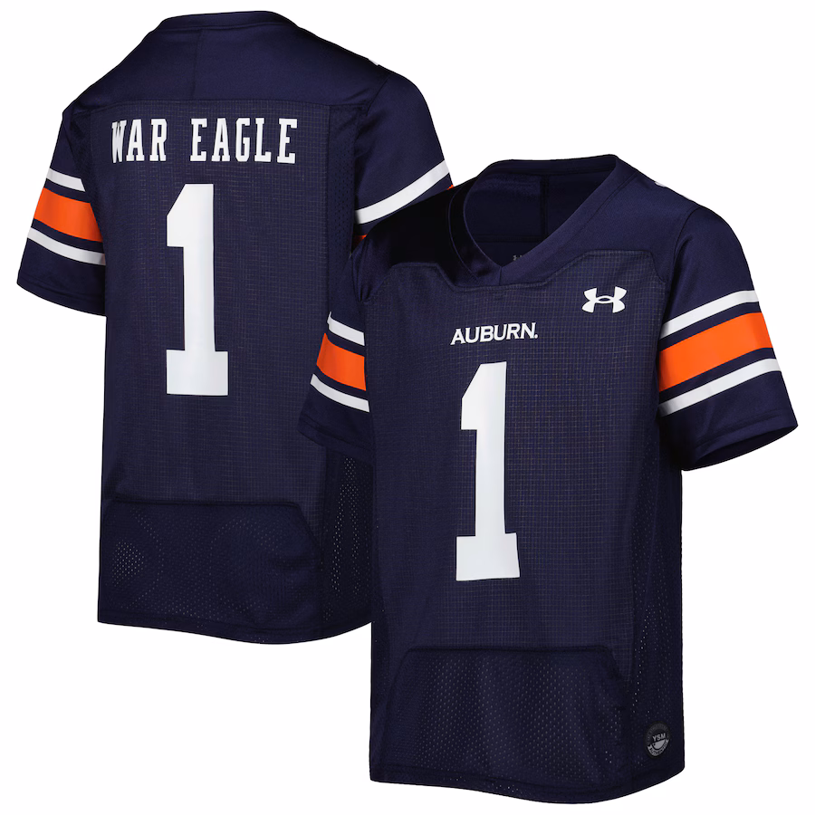 Youth Under Armour #1 Navy Auburn Tigers Replica Football Jersey - ujerseystore