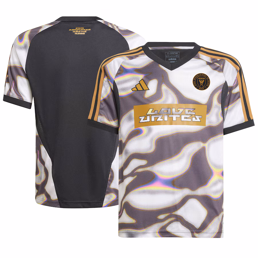 Youth Inter Miami CF adidas Black 2024 Pride Pre-Match Top - ujerseystore