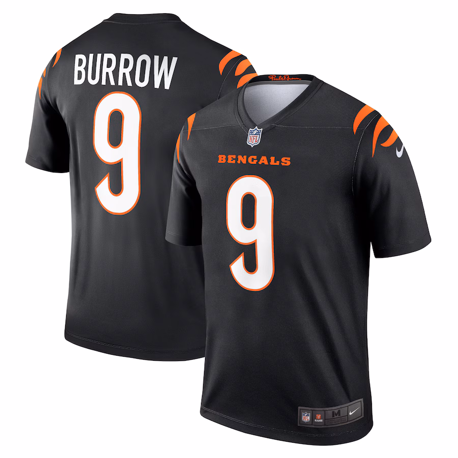 Men's Cincinnati Bengals Joe Burrow Nike Black Team Legend Player Performance Top - ujerseystore