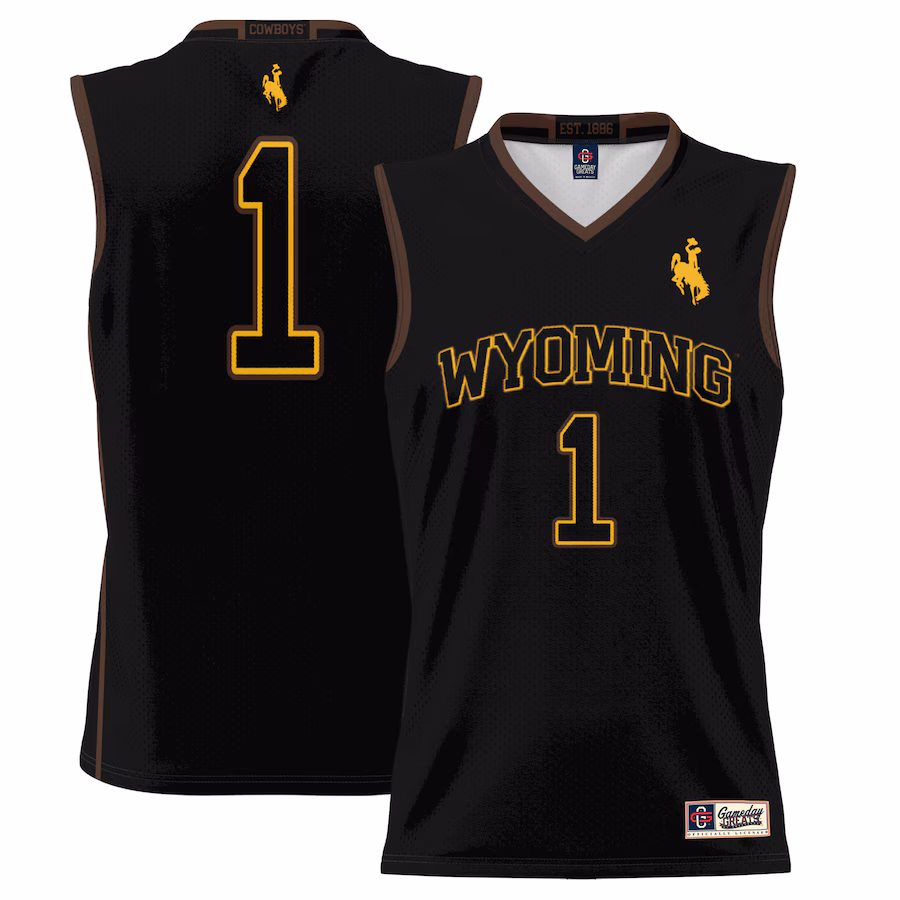 #1  Wyoming Cowboys GameDay Greats  Lightweight Basketball Jersey - Black - ujerseystore