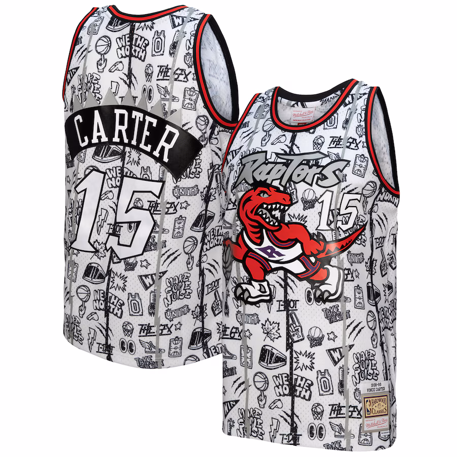 Men's Toronto Raptors Vince Carter Mitchell & Ness White 1998/99 Swingman Jersey - ujerseystore