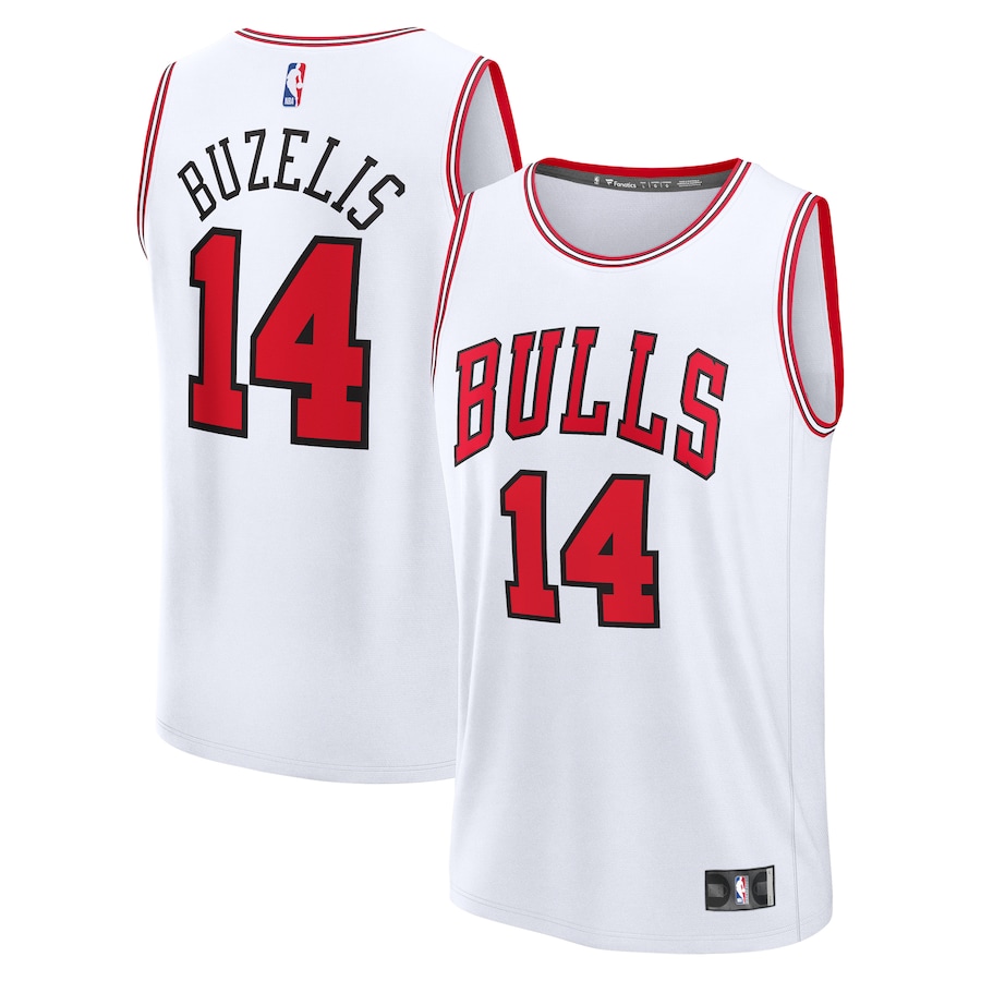 Men's Chicago Bulls Matas Buzelis Fanatics White Fast Break Replica Player Jersey - Association Edition - ujerseystore