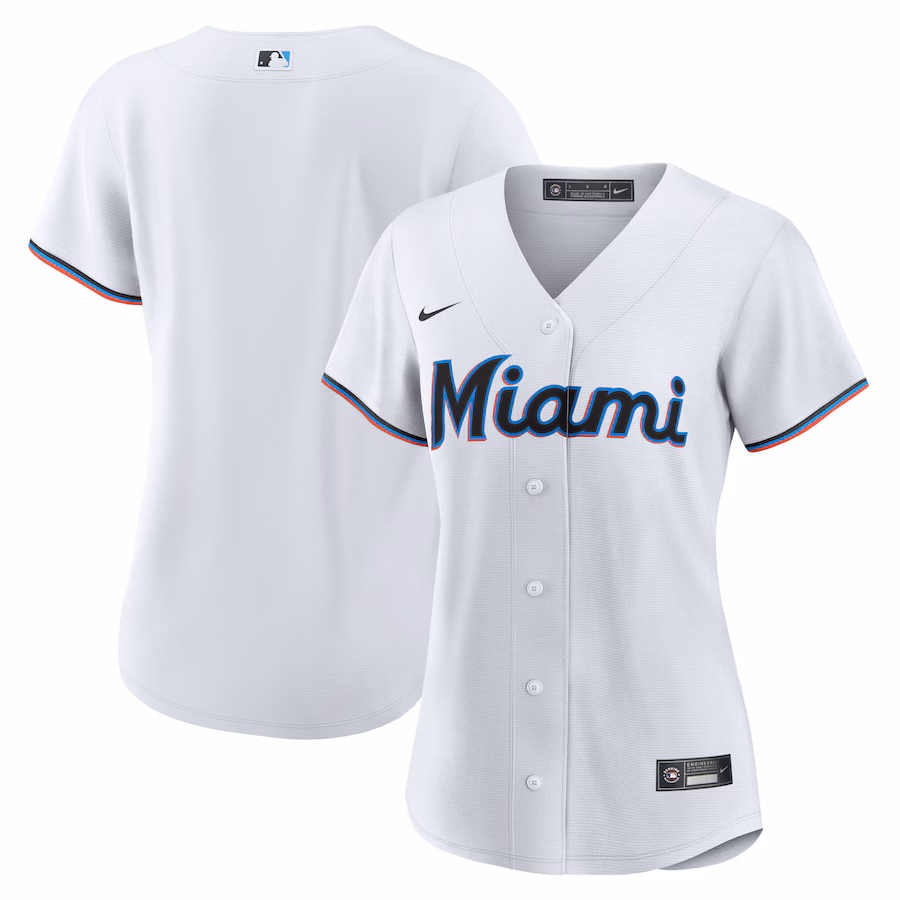 Women's Miami Marlins Nike White Home Blank Replica Jersey - ujerseystore