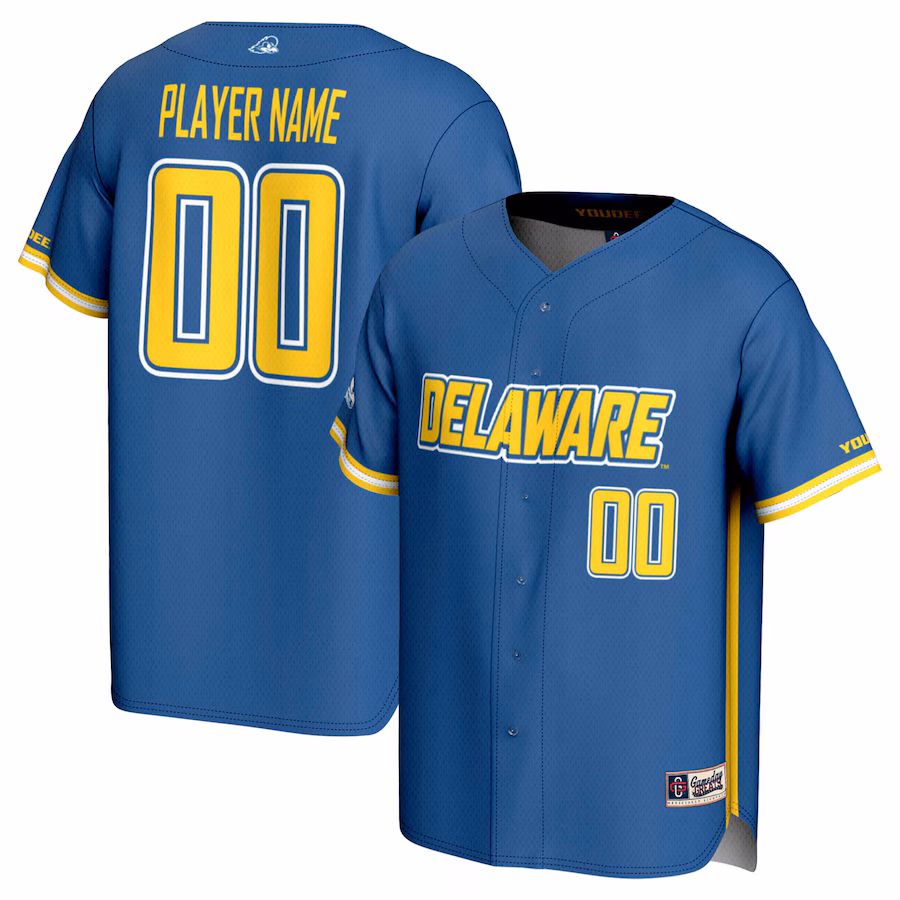Delaware Fightin' Blue Hens GameDay Greats Youth NIL Pick-A-Player Baseball Lightweight Jersey - Royal - ujerseystore