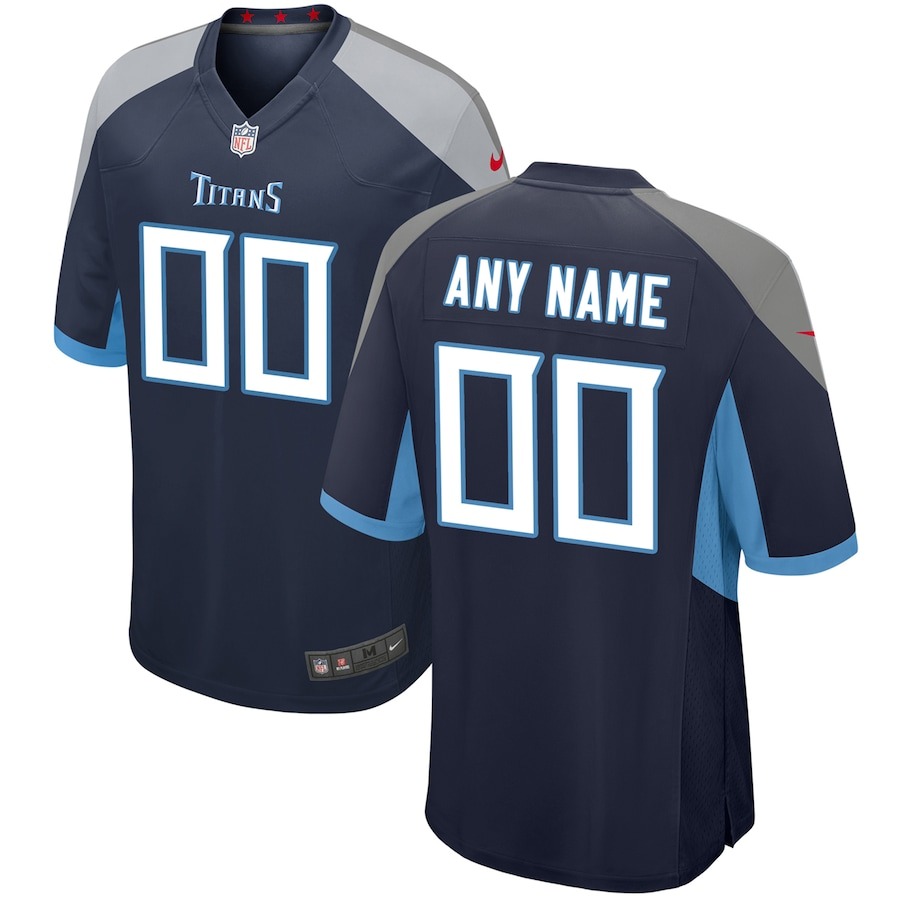 Youth Tennessee Titans Navy Nike Custom Game Jersey - ujerseystore
