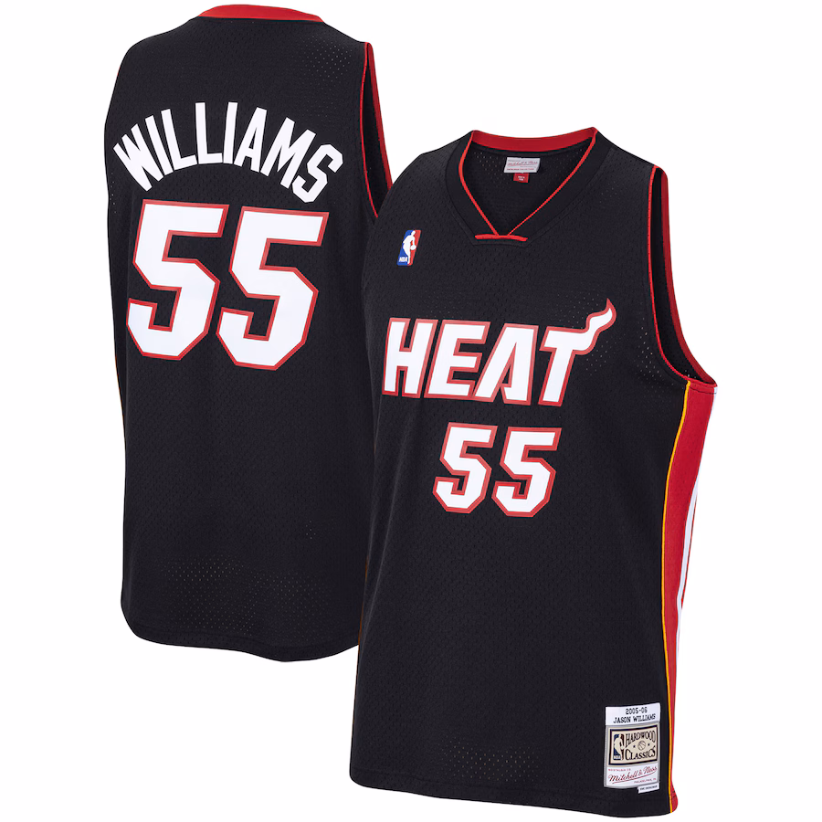 Men's Miami Heat Jason Williams Mitchell & Ness Black 2005/06 Hardwood Classics Swingman Jersey - ujerseystore
