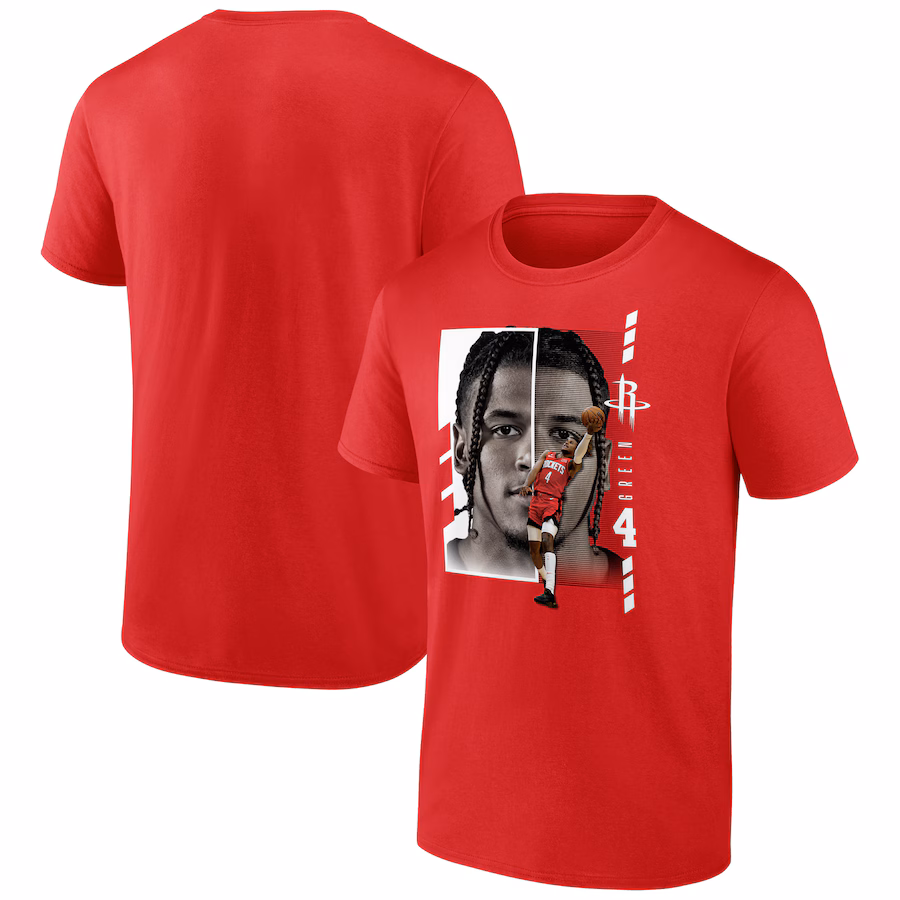 Men's Houston Rockets Jalen Green Red Jump Pass T-Shirt - ujerseystore