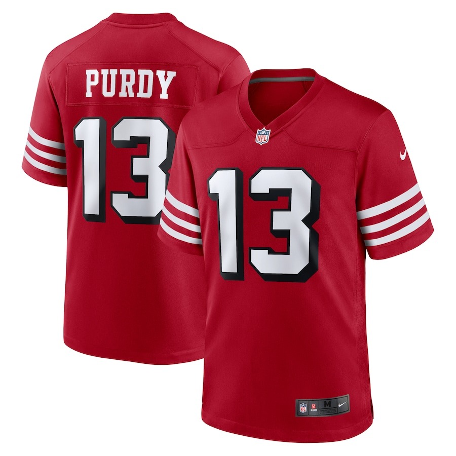 Men San Francisco 49ers Brock Purdy Nike Scarlet Alternate Game Player Jersey - ujerseystore