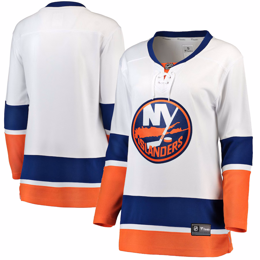 Women's New York Islanders Fanatics White Away Breakaway Jersey - ujerseystore