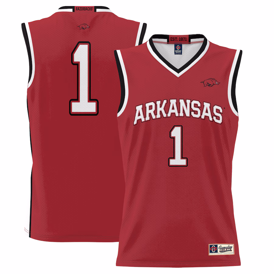 Youth GameDay Greats #1 Cardinal Arkansas Razorbacks Lightweight Basketball Jersey - ujerseystore