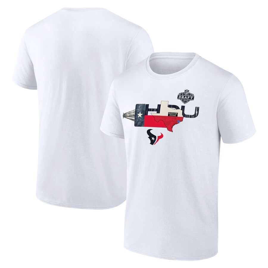 Men's Houston Texans White 2025 NFL Draft T-Shirt - ujerseystore
